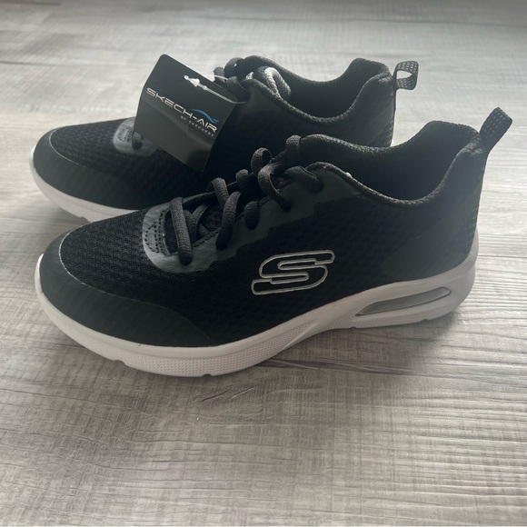 NWT Skechers Unisex Boys Girls Microspec Max Kaptix Black Sneakers Tennis Shoes - Picture 3 of 10